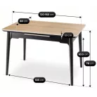 SAMER Kihúzható Kerámia Asztal 120-160 cm Tölgyfa/Fekete