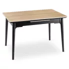 SAMER Kihúzható Kerámia Asztal 138-178 cm Tölgyfa/Fekete