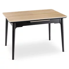 SAMER Kihúzható Kerámia Asztal 138-178 cm Tölgyfa/Fekete