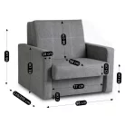 2 db-os egyszemélyes fotel szett MILAN 1 szürke