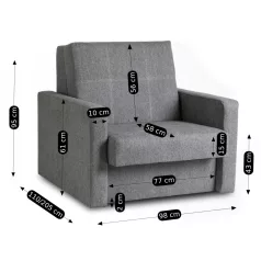 2 db-os egyszemélyes fotel szett MILAN 1 szürke