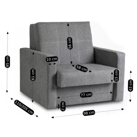 2 db-os egyszemélyes fotel szett MILAN 1 szürke