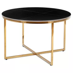 MARINE Kerámia Asztal Matt Fekete Márvány/Arany