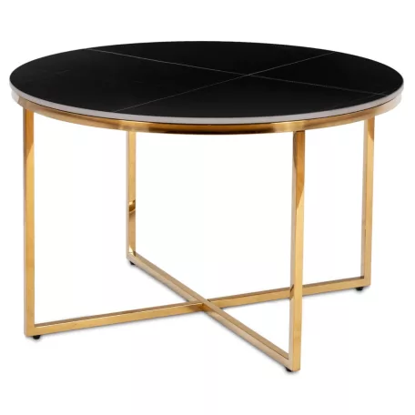 MARINE Kerámia Asztal Matt Fekete Márvány/Arany