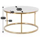Venice, kerek kisasztal, arany, fém