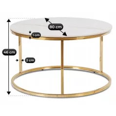 Venice, kerek kisasztal, arany, fém