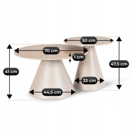 Avila, dohányzóasztal készlet, bézs, műanyag