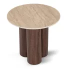 Almeria, kerek kisasztal, dió, műanyag