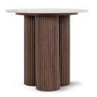 Almeria, kerek kisasztal, dió, műanyag