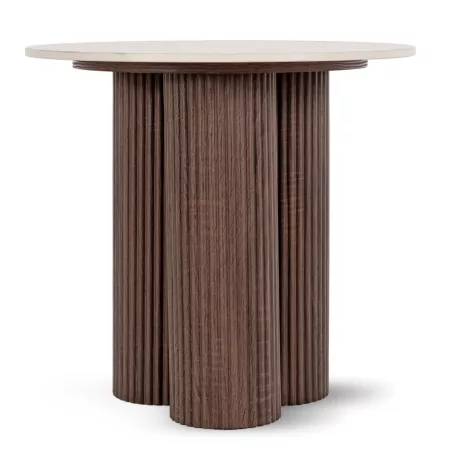 Almeria, kerek kisasztal, dió, műanyag