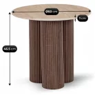 Almeria, kerek kisasztal, dió, műanyag