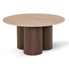 Cartagena, kerek kisasztal, dió, műanyag