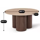 Cartagena, kerek kisasztal, dió, műanyag