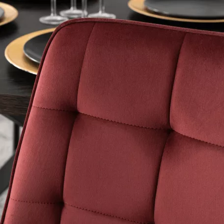 CHRIS Burgundi bársony szék