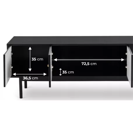 MARLEN TV szekrény 155 cm fekete