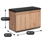 PRATO Cipőszekrény 80 cm Artisan Tölgyfa/Grafit