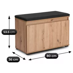 PRATO Cipőszekrény 80 cm Artisan Tölgyfa/Grafit