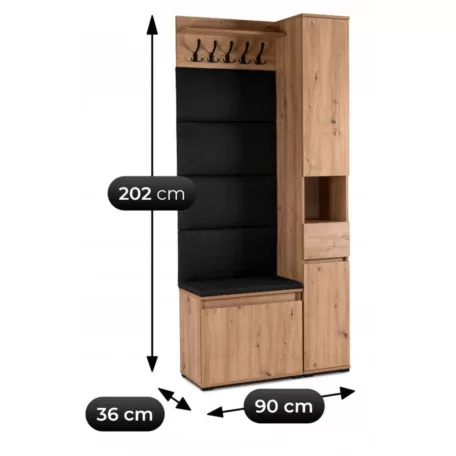 Zestaw do Przedpokoju VENORNA 90 cm tölgy Artisan/Grafit