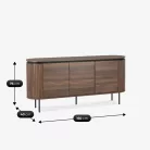 BECK Fiókos Komód 160 cm Háromajtós Diófa