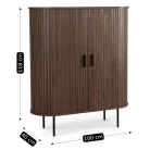 TRISH Fiókos Komód 100 cm Kétajtós Tolóajtó Diófa