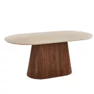 GIANNI Ovális asztal 180 cm Travertin/Diófa