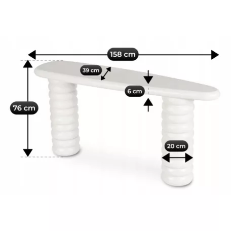 Gaston, fésülkedőasztal, fehér, MDF