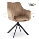 MUMBAI 2 bézs bársony forgószék