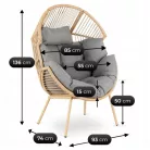 CEZARE Kerti nyugágy Szürke