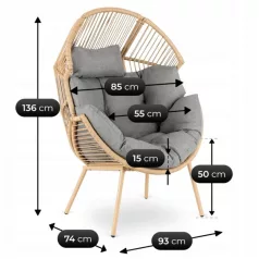 CEZARE Kerti nyugágy Szürke