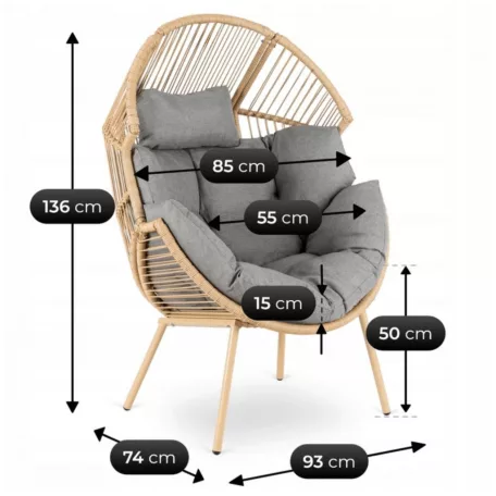 CEZARE Kerti nyugágy Szürke