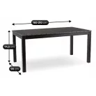 Kerti asztal ARGOS 160-210 cm Sötétszürke tölgy/Fekete