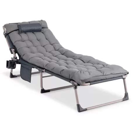 Kerti nyugágy kempingágy SATURN szürke