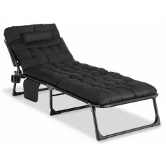 SATURN kerti nyugágy kempingágy fekete