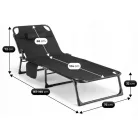 SATURN kerti nyugágy kempingágy fekete