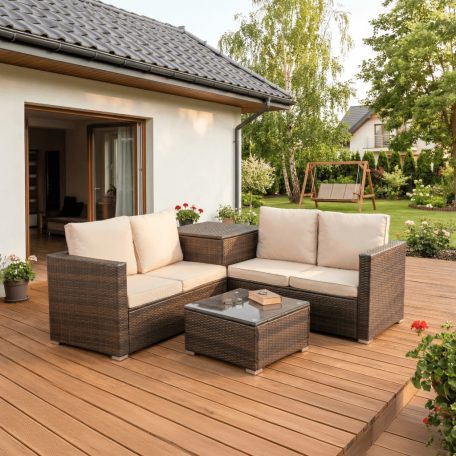 Kerti bútorkészlet NEGRO Barna/Bézs