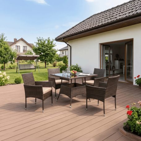 Kerti bútorkészlet MORADO Barna/Bézs