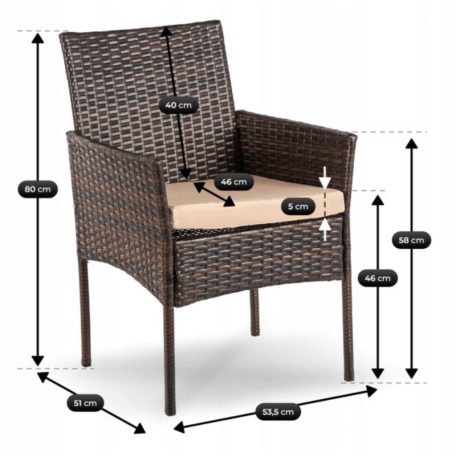 Kerti bútorkészlet MORADO Barna/Bézs