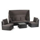 Kerti bútorkészlet CALIENTE Fekete/Barna