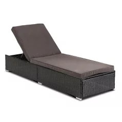 Kerti napágy LARGO Fekete/Barna Technorattan