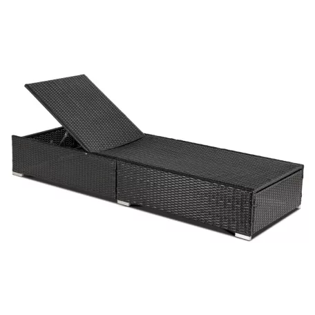 Kerti napágy LARGO Fekete/Barna Technorattan