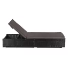 Kerti napágy LARGO Fekete/Barna Technorattan