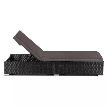 Kerti napágy LARGO Fekete/Barna Technorattan