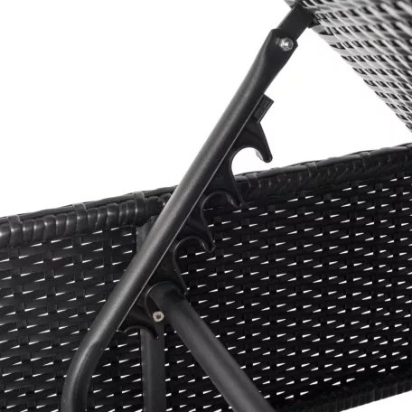 Kerti napágy LARGO Fekete/Barna Technorattan