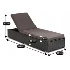 Kerti napágy LARGO Fekete/Barna Technorattan