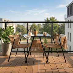 Kerti bútorkészlet TRISTE Barna/Fekete