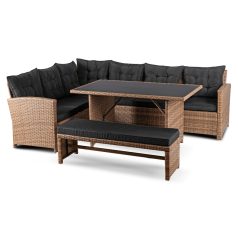 Kerti bútorkészlet LIMPIO Jasnobrązowy/Fekete