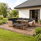 Kerti bútorkészlet LIMPIO Jasnobrązowy/Fekete