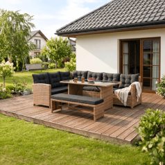 Kerti bútorkészlet LIMPIO Jasnobrązowy/Fekete