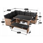 Kerti bútorkészlet LIMPIO Jasnobrązowy/Fekete