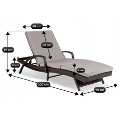 Feliz, kerti szék, barna, technorattan